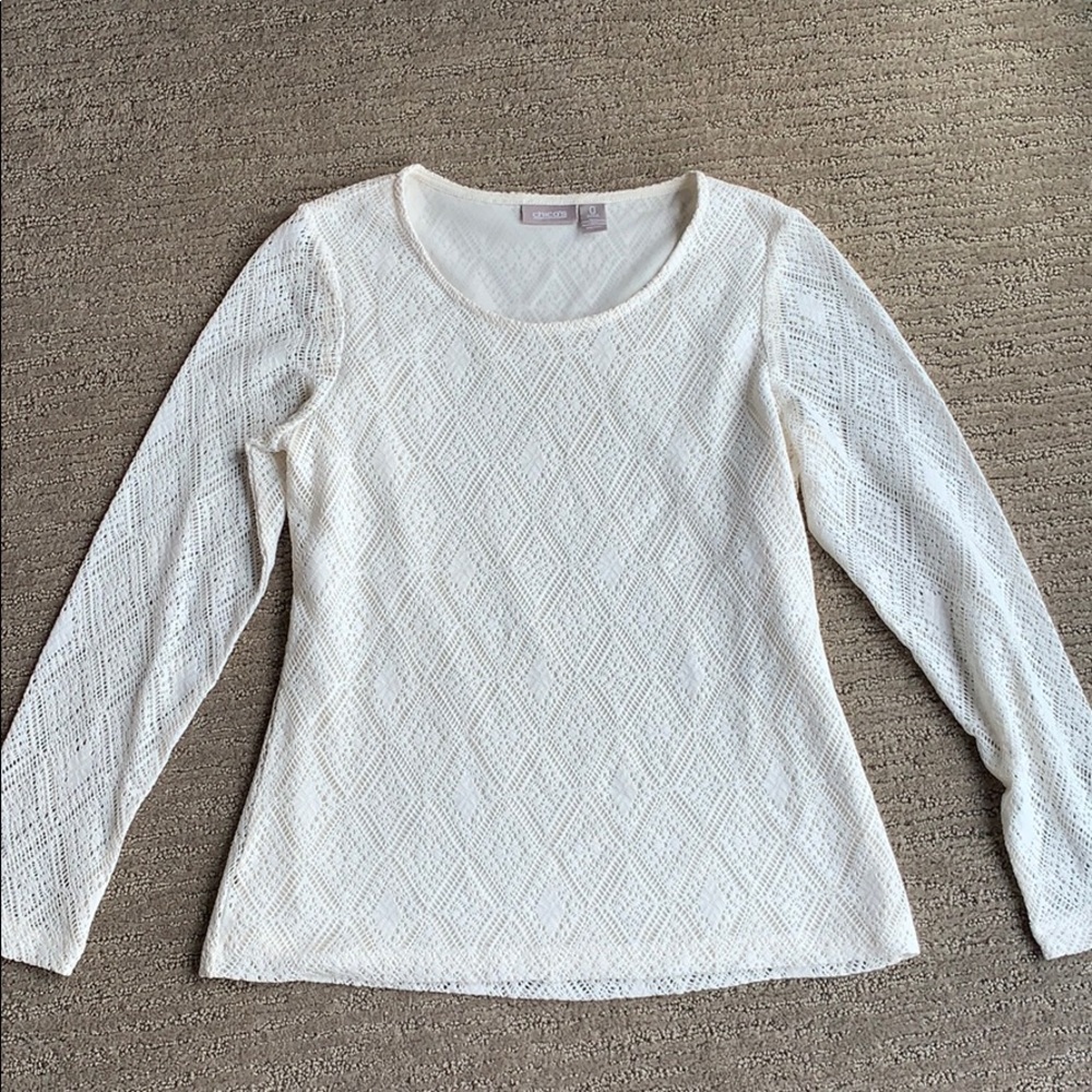Chico’s Lace Overlay long sleeve size 0